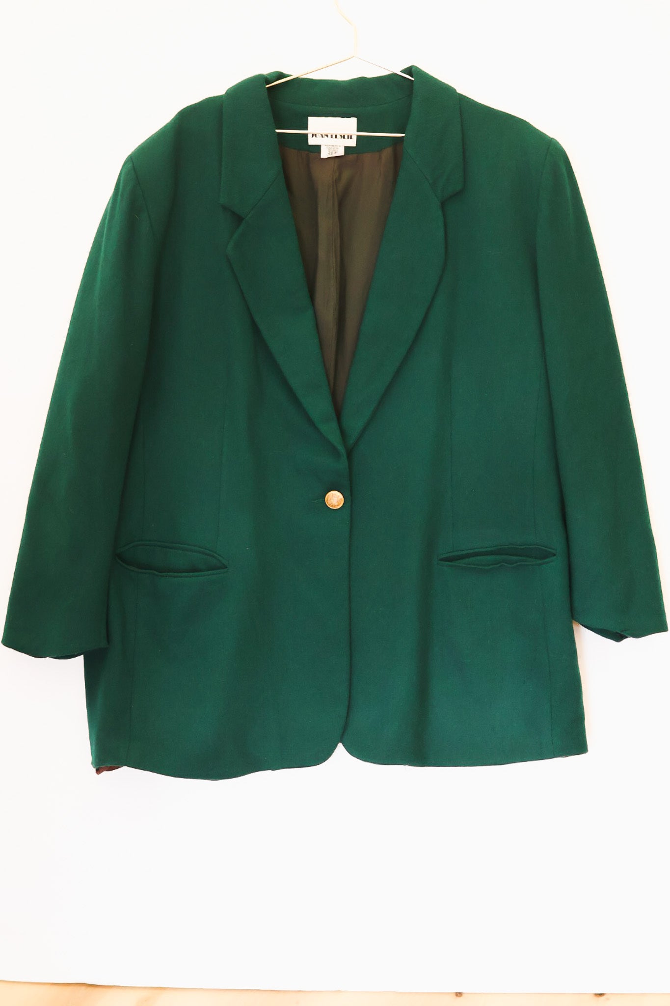 Hotsell Vintage 1980s Oui Petite Gen Z Green Open Jacket Blazer Wool Blend 10 EUC